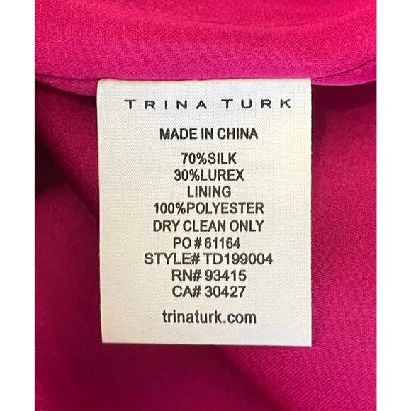 Trina Turk Hitachi Silk Blend Shift Dress Size 2 Multicolor Party Night Out - Picture 13 of 13